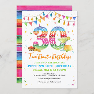 Taco Bout invitación a la Fiesta de Cumpleaños 30