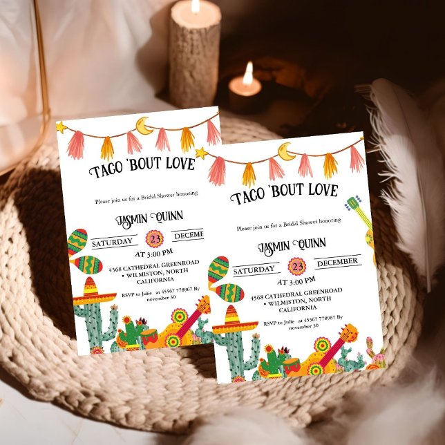 Taco 'Bout Love Cactus Bridal Ducha Invitación (Subido por el creador)