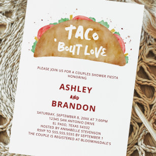 Taco 'Bout Love Couples Ducha Invitación a Fiesta