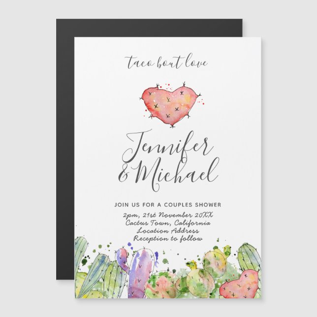 Taco Bout Love - Invitaciones de Boda Divertidas y (Anverso/Reverso)