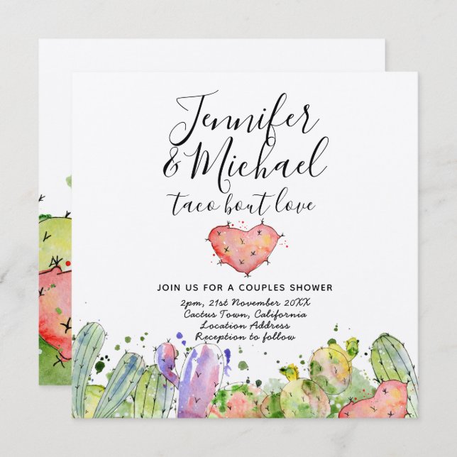 Taco Bout Love - Invitaciones de Boda Divertidas y (Anverso / Reverso)