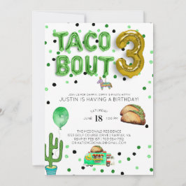 Taco Bout Three | Invitación de tercer cumpleaños