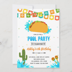 Taco Bout una invitación a la fiesta de la piscina