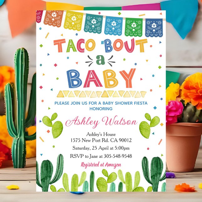 Taco 'Bout una invitación a una fiesta de bebé Fie (Subido por el creador)