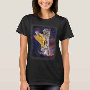 Taco De Gato En El Espacio Camiseta Graciosa Para 