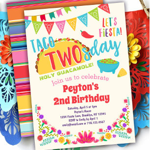 Taco dos sday Fiesta segunda invitación de cumplea
