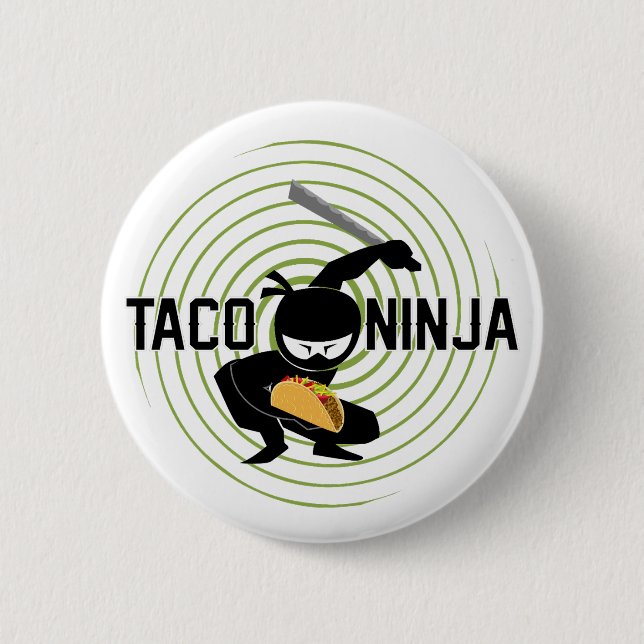 Taco Ninja Design - Botón redondo (Anverso)