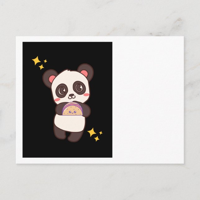 Taco panda linda postal graciosa (Anverso)
