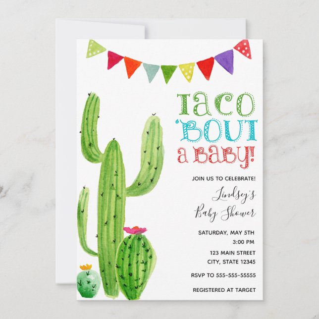 ¡Taco por un bebé! Invitación de cumpleaños (Anverso)