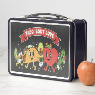 Taco Sobre Amor Lindo Dibujo Animado Retro Día de 