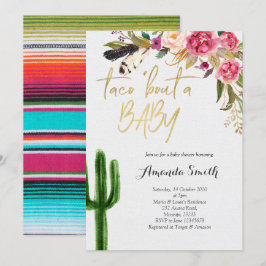 Taco sobre bebé Parejas Florales Invitación a la d