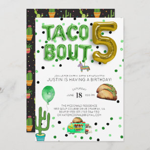 Taco sobre cinco  Invitación al quinto cumpleaños