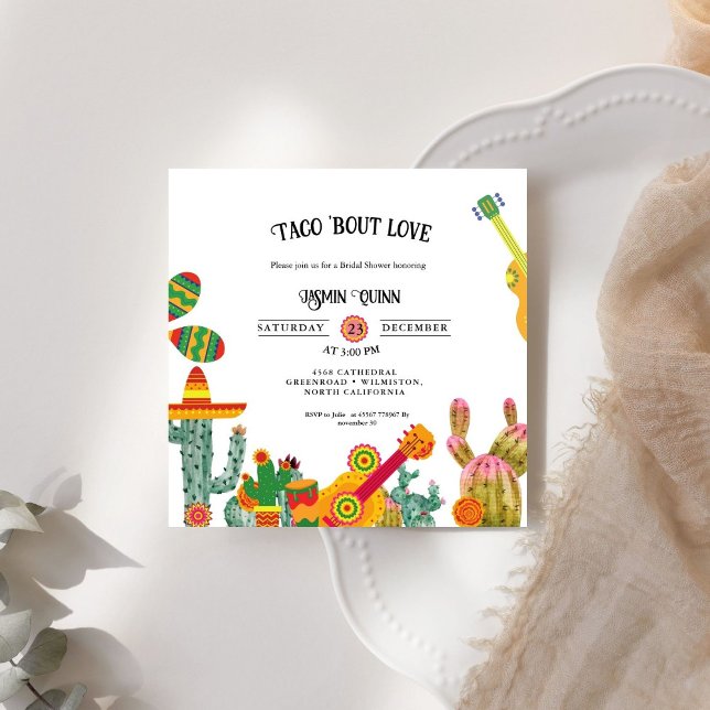 Taco sobre el amor pareja ducha invitaciones de bo (Subido por el creador)