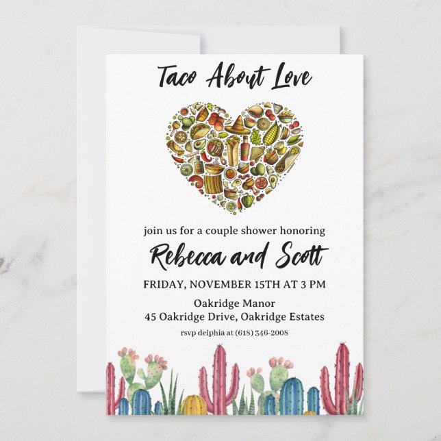 taco sobre invitaciones de amor (Anverso)