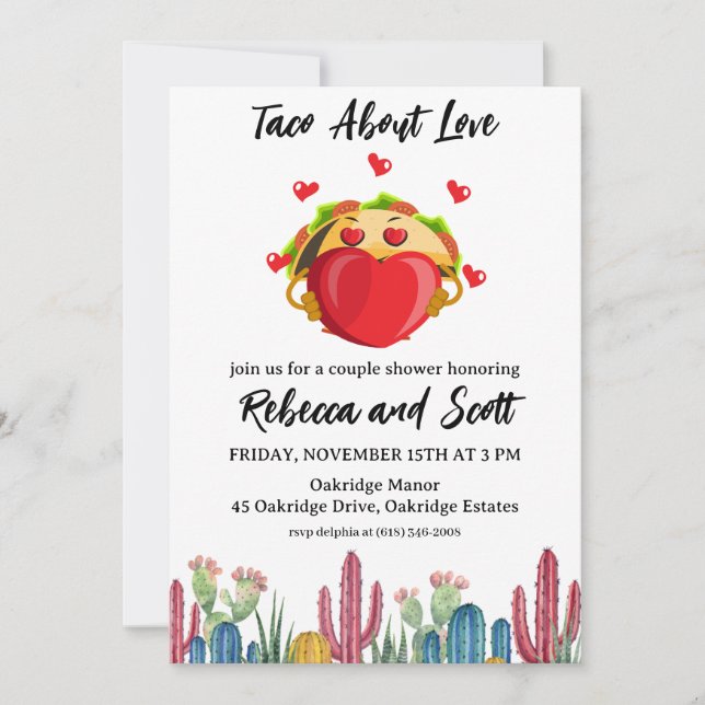 taco sobre invitaciones de amor (Anverso)