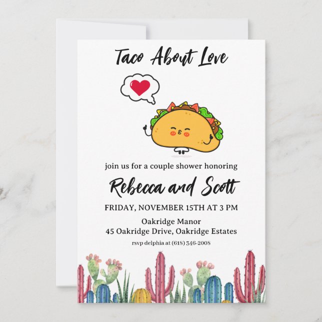 taco sobre invitaciones de amor (Anverso)
