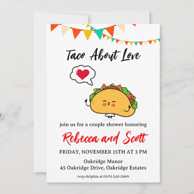 taco sobre invitaciones de amor (Anverso)