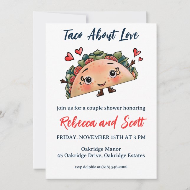 taco sobre invitaciones de amor (Anverso)