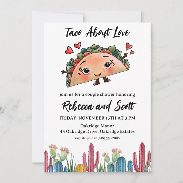 taco sobre invitaciones de amor (Anverso)