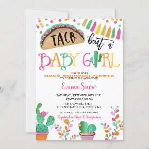 Taco sobre la invitación a ducha de bebé