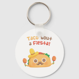 Taco Sobre Una Fiesta Cute Food Puns Llavero