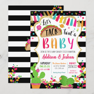 Taco sobre una invitación a Baby Shower