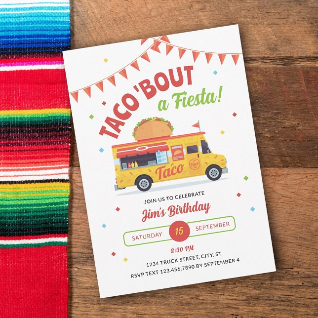 Taco sobre una invitación a fiesta de cumpleaños d (Subido por el creador)