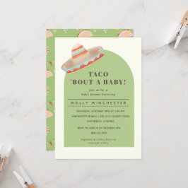 Taco sobre una invitación a un bebé en Baby Shower