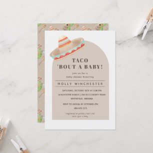 Taco sobre una invitación a un bebé en Baby Shower