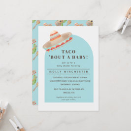 Taco sobre una invitación a un bebé en Baby Shower