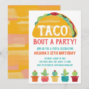 Taco sobre una invitación de fiesta