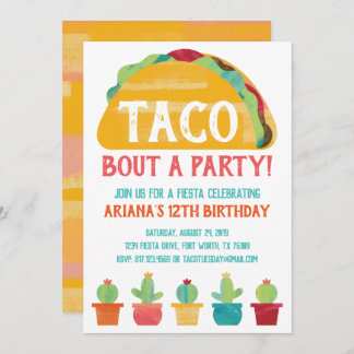 Taco sobre una invitación de fiesta