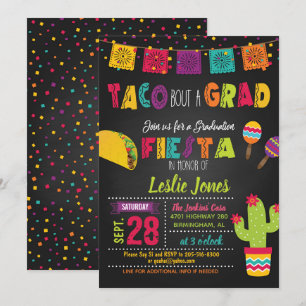 Taco sobre una invitación para graduación