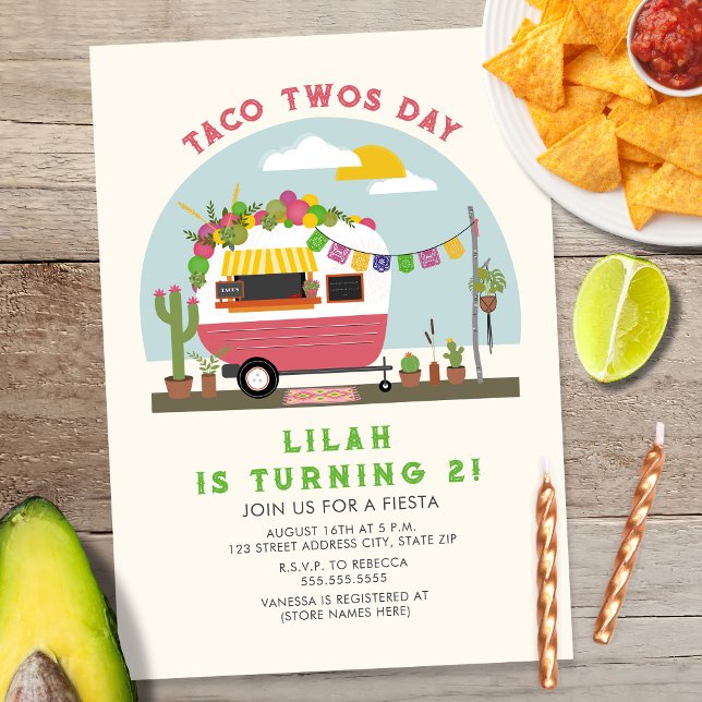 Taco Twosday Chicas 2ª invitación de cumpleaños Pi (Subido por el creador)