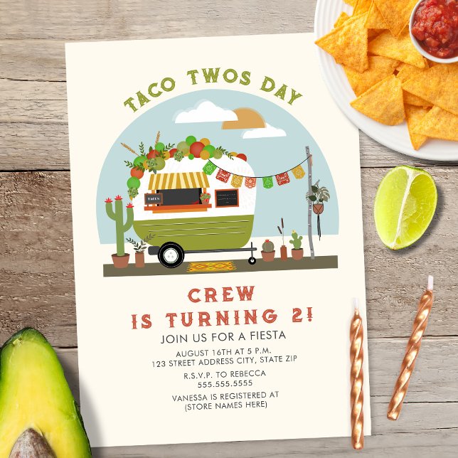 Taco Twosday Invitación de cumpleaños 2.º Camper V (Subido por el creador)