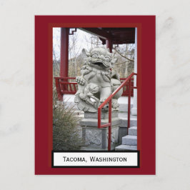 Tacoma chino de perro Fu, postal de Washington
