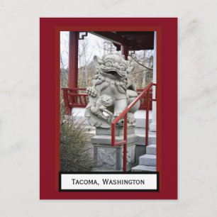 Tacoma chino de perro Fu, postal de Washington