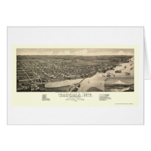 Tacoma, mapa panorámico de WA - 1884