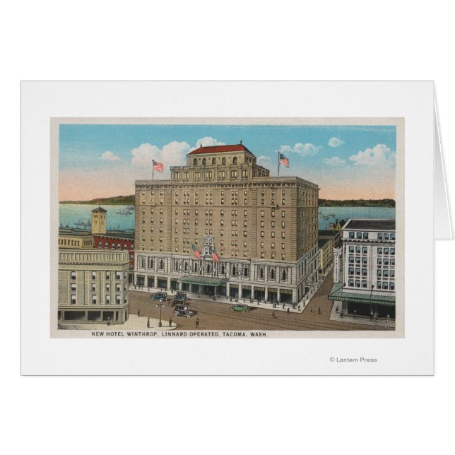 Tacoma, WA - Vista del Hotel Winthrop (Anverso (Horizontal))