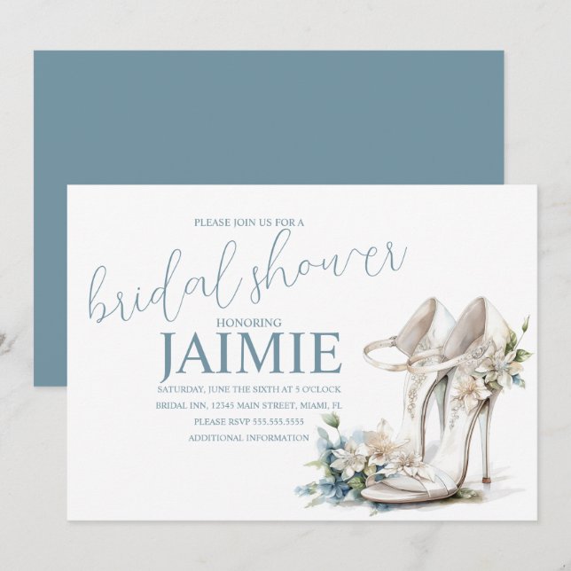 Taconeras de acuarela Invitaciones de Despedida de (Anverso / Reverso)