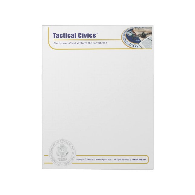 Tactical Civics™  Bloc de notas de 5.5" x 6" - 40  (Lado Izquierdo)