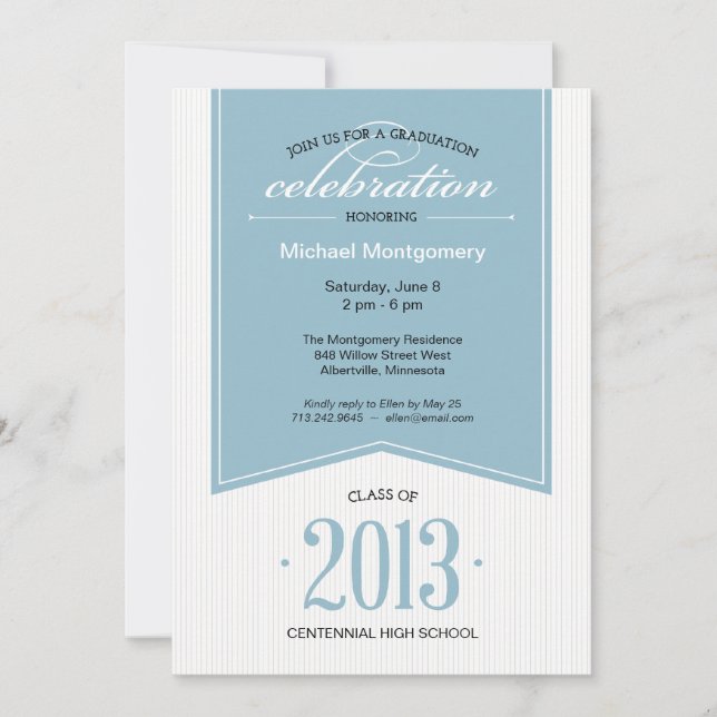 Tacto de la invitación de la fiesta de graduación (Anverso)