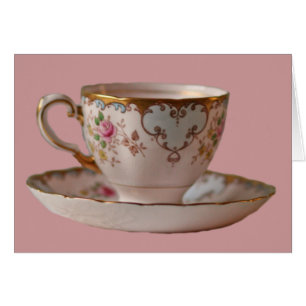 Tacup rosado y Saucer con Rosas