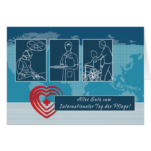 Tag der Pflege. Tarjetas de enfermería en alemán (Anverso (Horizontal))