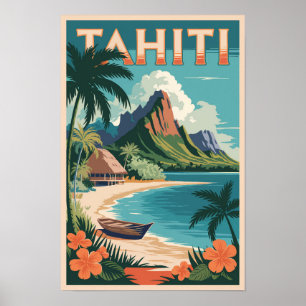 Tahití Polinesia Francesa Ilustración Arte de Viaj