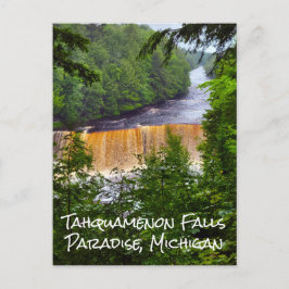 Tahquamenon cae tarjeta postal de Michigan