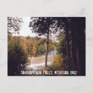 Tahquamenon cae tarjeta postal de Michigan