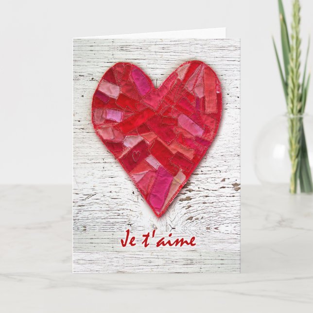 T'aime de Je, te amo, tarjeta del día de San (Anverso)