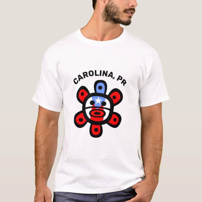 Taino Sun Puerto Rico Bandera Personalizado Camisa (Anverso)