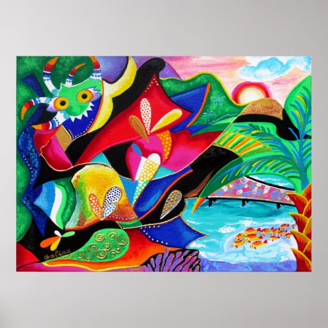 Taino & Vejigantes PR - arte de Galina - (Frente)